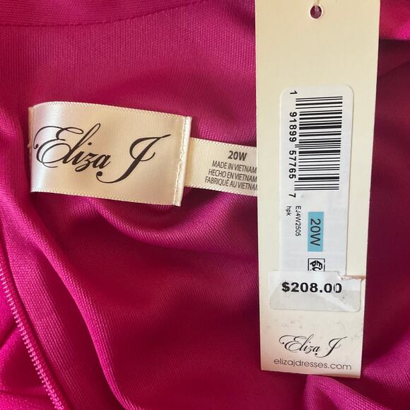 Eliza J Pink Long Sleeve Tuxedo Mini Sheath Size 20W Mini V-Neck Wrap - Picture 11 of 15